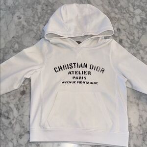 Dior Kids White & Black Logo Hoodie 5Y